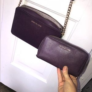 Purple Michael Kors bag and matching wallet!